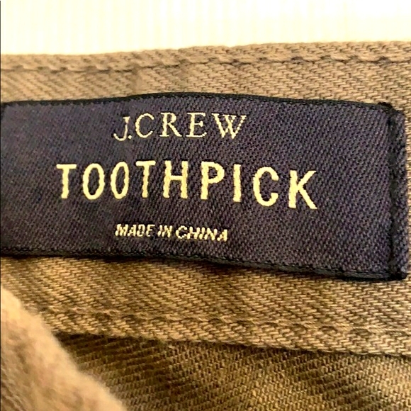 J. CREW olive green toothpick jeans size 27 ankle. - Picture 5 of 7